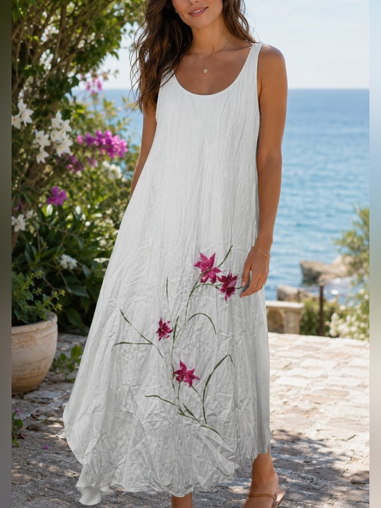 Natori Other - Natori Lightweight Cotton Slip Dress with Pink Embroidery